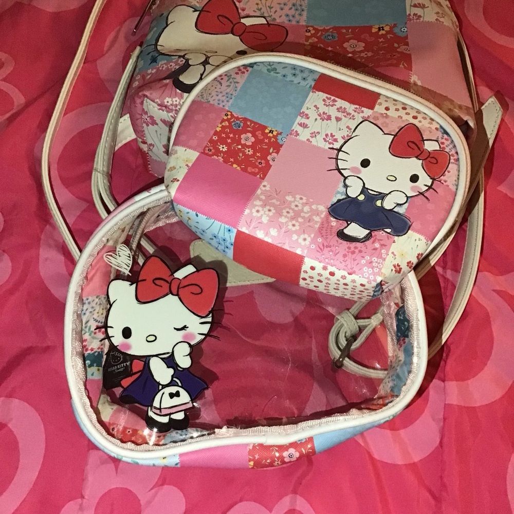 Rare Hello Kitty Floral Patchwork Loungefly Mini … - image 3